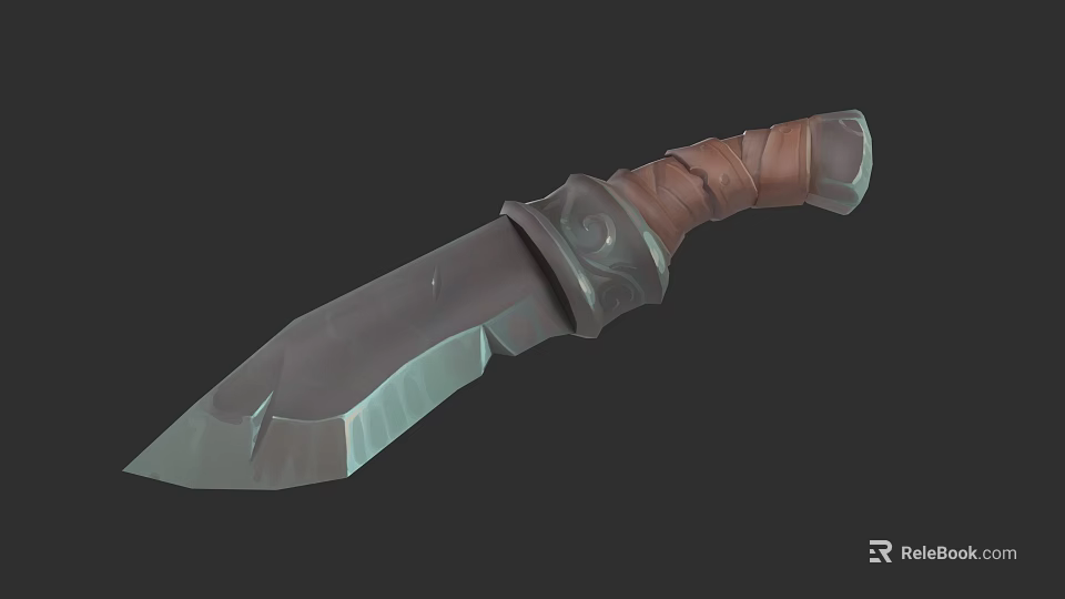 Fantasy Dagger With Sharp Metal Blade And Leather Wrapped Handle Design 3d model 