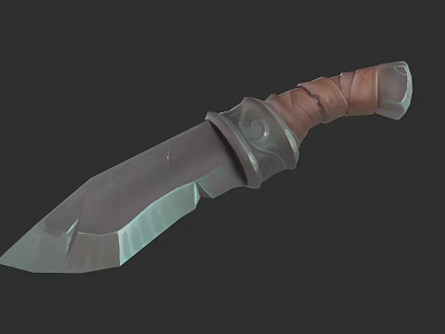 Fantasy Dagger With Sharp Metal Blade And Leather Wrapped Handle Design 3d model