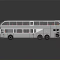 Double Decker Bus 3D Model With Two Levels Large Windows And Passenger Seats