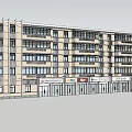 Buildings and shops 3d model