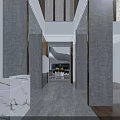 Modern Restaurant Interior Design With Dining Tables Chairs Pendant Lights And Window Decor