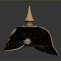 Vintage Black Helmet With Golden Spike And Eagle Emblem Design