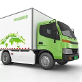 Industrial Equipment Pure Electric New Energy Truck With Green World Map And City Elements