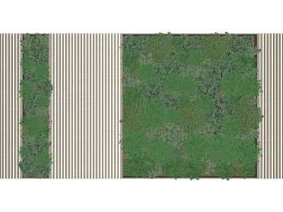 Living Plant Wall Design With Striped Pattern And Full Coverage Greenery 3d model
