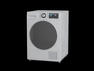 White Electric Dryer With Modern Design And Digital Control Panel For Home Use 3d model