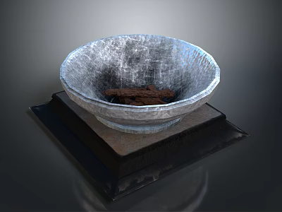 Modern Architectural Structure With Metallic Bowl And Black Base Design Elements 3d model