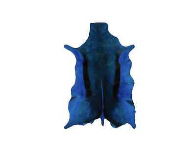 Stylish Blue Cowhide Shaped Rug For Modern Home Decor With Soft Texture 3d model