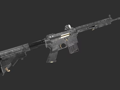 Modern Tactical Rifle With Black Metal Finish Scope And Ergonomic Design 3d model