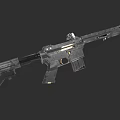 Modern Tactical Rifle With Black Metal Finish Scope And Ergonomic Design