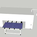 White Industrial Equipment With Indicator Light Automatically Transporting Solar Panels 3d model
