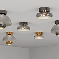 Modern Stylish Ceiling Lights with Glass Lampshade and Metal Base for Interior Design