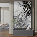 Modern Decorative Painting Simple Abstract Black and White Hanging Painting Decorative Painting Combination 3d model