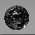 Globe With Earth Like Surface Texture Shiny Black And White Design Against Dark Background