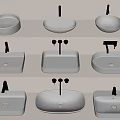 Modern Ceramic Countertop Washbasins Featuring Round Square Oval Shapes And Black Faucets