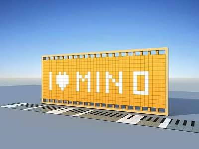 modern landscape wall 3d model