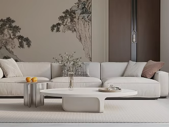 Modern three-seat sofa 3d model