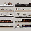 Various Modern Fireplace Designs With Marble Wood Shelves And Decorative Ornaments