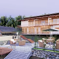 Modern Rural Self built House With Glass Windows Outdoor Terrace And Natural Surroundings
