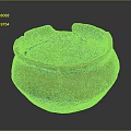 Ancient Clay Pottery Sculpture With Hand Carved Textured Surface And Worn Edges