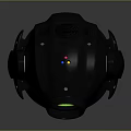 Black Moving Head Light With Green Light Source And Stable Base Design 3d model