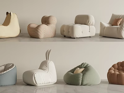 Modern Single Seater Sofa Designs With Multiple Colors And Comfortable Upholstered Styles 3d model