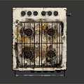 Vintage Household Gas Stove Oven Old Kitchen Appliance With Rusty Parts