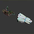 Geometric Animal Shaped 3D Models With Yellow And Blue Line Decorations On Dark Background