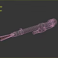 Ancient Vintage Metal Weapon With Long Barrel And Rustic Design 3d model