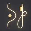 Modern Hanging Lighting Fixture Combinations With Circular Curved Metal Frames And LED Lights