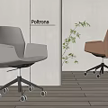 Modern Leisure Chairs In Grey And Brown With Wheels For Indoor Living Spaces