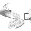 Modern Staircase Designs Including Spiral With Metal Handrails And White Structure