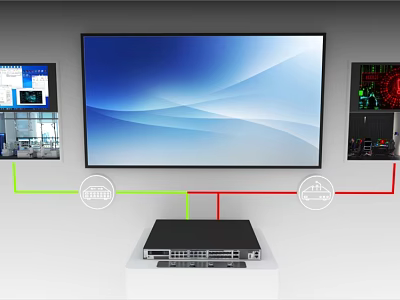 Integrated Monitor System With Large Display And Connected Control Screens 3d model