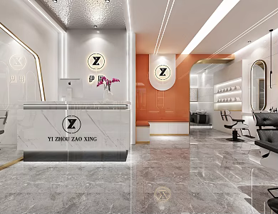 Modern barber shop haircut styling customization 3d model