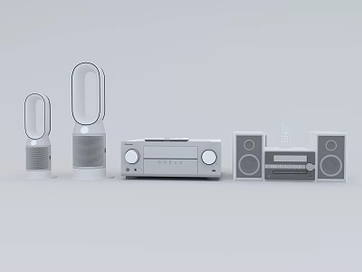 Modern Wireless Headphones and High Quality Speakers with Sleek Audio Design Features 3d model