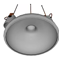 Modern Minimalist Three Hanging Pendant Lights With Gray Shades And Brown Cords