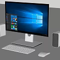 modern computer monitor keyboard speaker 3d model