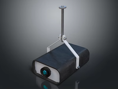 Security Camera With Metal Mount Bracket Black Housing And Front Lens 3d model
