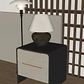 Table lamp combination table lamp bedside table 3d model