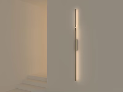 Modern Wall Lamp with Sleek Vertical Design in Minimalist Interior and Warm Lighting 3d model