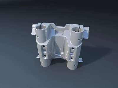 Industrial Equipment Metal Mechanical Part With Multiple Holes And Support Structures 3d model