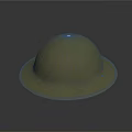 Light Brown Dome Shaped Military Weapon Helmet With Wide Brim And Top Rivet