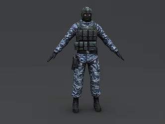 Special Forces Anti-Terrorist Elite Armed Police Warrior CSCF Soldier Man Anti-Terrorist Troops Soldier 3d model