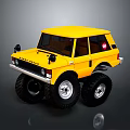 Yellow Off Road Toy Car With Large Monster Tires And Stylish Black Design Details