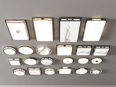 Chinese Ceiling Lamp Living Room Main Lamp Cream Fengyunduo Square Dining Room Bedroom Lamps Combination Nordic 3d model