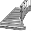 Marble Staircase With Greek Key Pattern Wrought Iron Railing And Golden Handrail Design