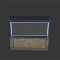 Elegant Scenery Showcase With Clear Glass Cover Brown Marble Base And Modern Design