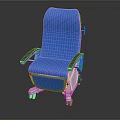 Ergonomic Comfortable Blue Medical Chair With Wheels Armrests And Adjustable Backrest