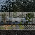 Elegant Garden Ornament With Brick Wall Small Trees And Water Feature