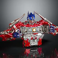Optimus Prime Action Figure With Red Blue Silver Mechanical Details And Armor Design