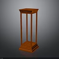 Elegant Red Wooden Frame Display Stand Furniture with Glossy Surface and Stable Structure